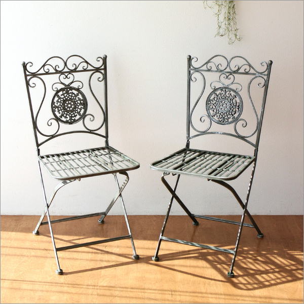 ガーデンチェア アイアン おしゃれ 折りたたみ 屋外 一人掛け 椅子