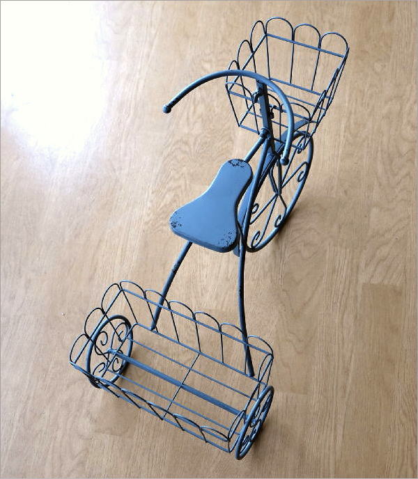 フラワーラック おしゃれ サイクルプランター 三輪車 アイアン