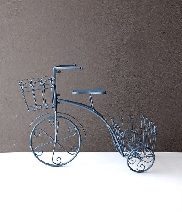 フラワーラック おしゃれ サイクルプランター 三輪車 アイアン