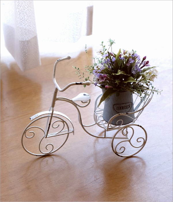 フラワーラック おしゃれ サイクルプランター 三輪車 アイアン