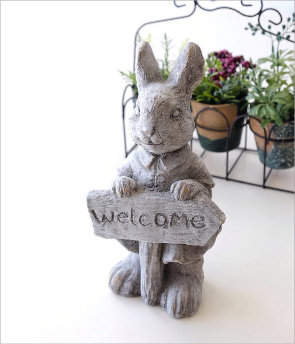 うさぎ 置物 オブジェ おしゃれ welcome オーナメント ウサギ ラビット