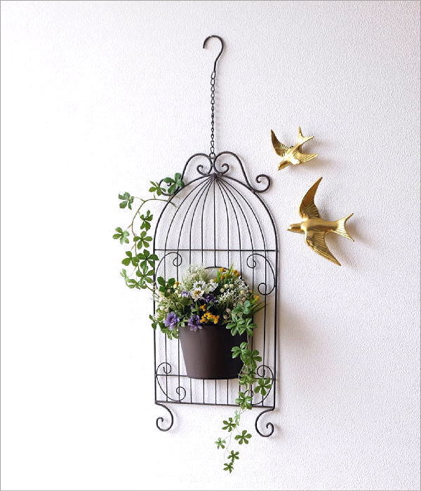 ハンギングポット アイアン おしゃれ 壁飾り 壁掛け ガーデン