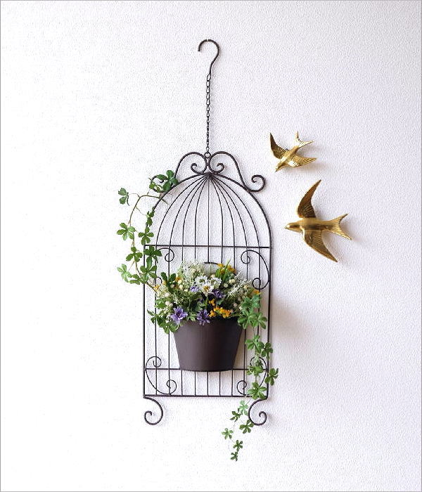 ハンギングポット アイアン おしゃれ 壁飾り 壁掛け ガーデン