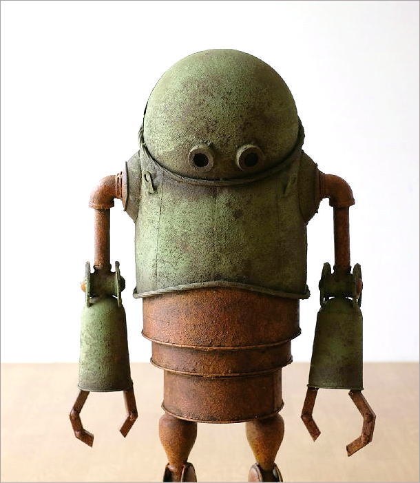 メタルアート　インテリア　希少品　オブジェ　コレクター　ロボット ロボット アイアン アイアンロボット 置物 オブジェ 大きい