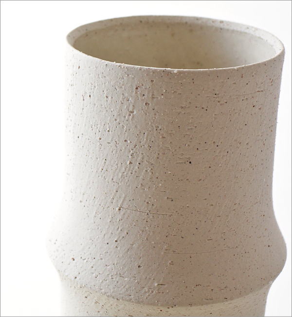 花瓶 花びん 陶器 おしゃれ フラワーベース 竹 デザイン 枝物 円柱 筒