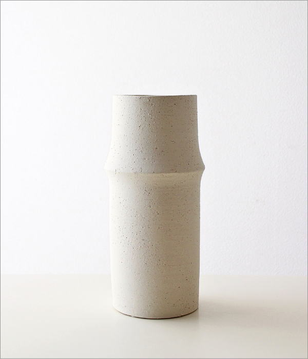 花瓶 花びん 陶器 おしゃれ フラワーベース 竹 デザイン 枝物 円柱 筒