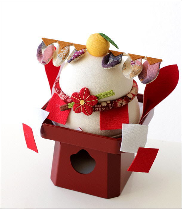 鏡餅 おしゃれ 飾り 置物 オブジェ ちりめん細工 お正月 迎春