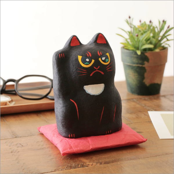 招き猫 置物 張り子 座布団付き 和紙 和風 張子細工 入れ子 ネコ ねこ