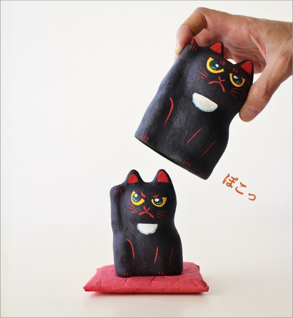招き猫 置物 張り子 座布団付き 和紙 和風 張子細工 入れ子 ネコ ねこ