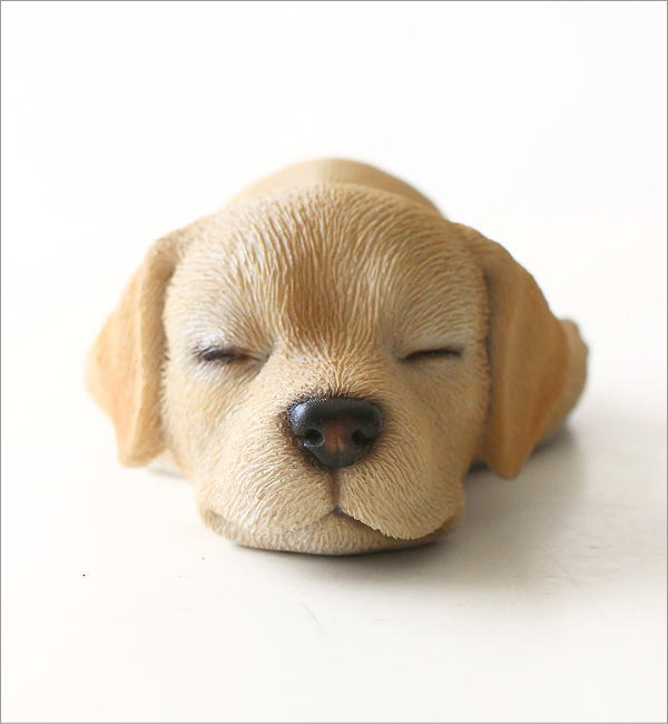 犬 置物 子犬 オブジェ ラブラドールレトリバー すやすや 眠る姿 寝