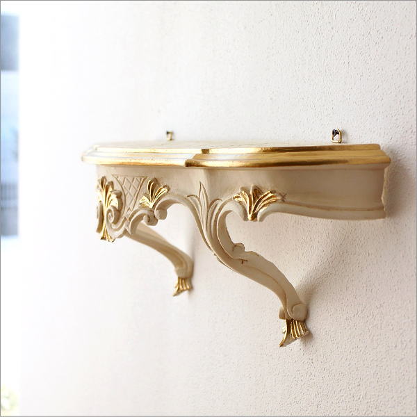 壁掛け棚 ウォールシェルフ アンティーク ロココ調 飾り棚 おしゃれ