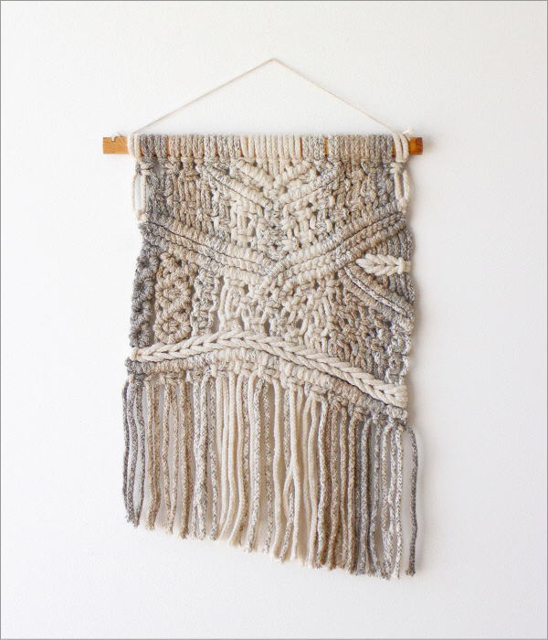 タペストリー おしゃれ 北欧 マクラメ編み ナチュラル 和モダン 布