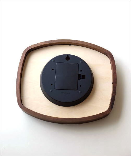 掛け時計 壁掛け時計 おしゃれ 木製 無垢材 ウォルナット 静音 静か