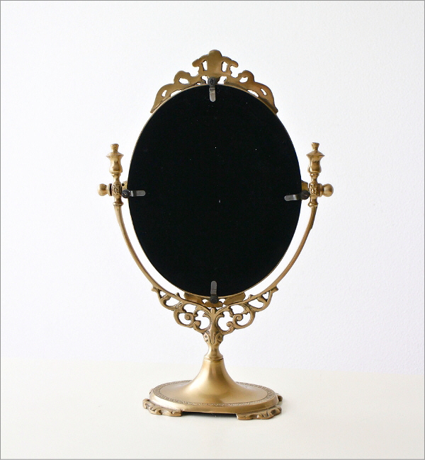 鏡 ミラー スタンドミラー 卓上ミラー おしゃれ かわいい オーバル