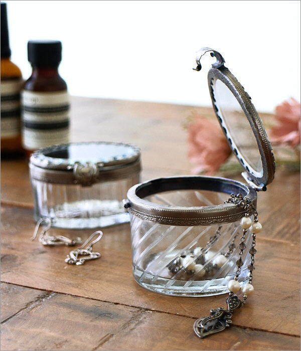 小物入れ ガラス ふた付き おしゃれ アクセサリーケース ボックス 蓋