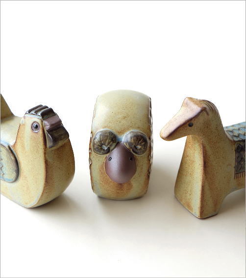置物 オブジェ 陶器 おしゃれ かわいい 卓上 飾り 和風 ディスプレイ 日本製 瀬戸焼 アンティーク 干支 未 申 酉 小さい 小さな陶器の動物  3タイプ
