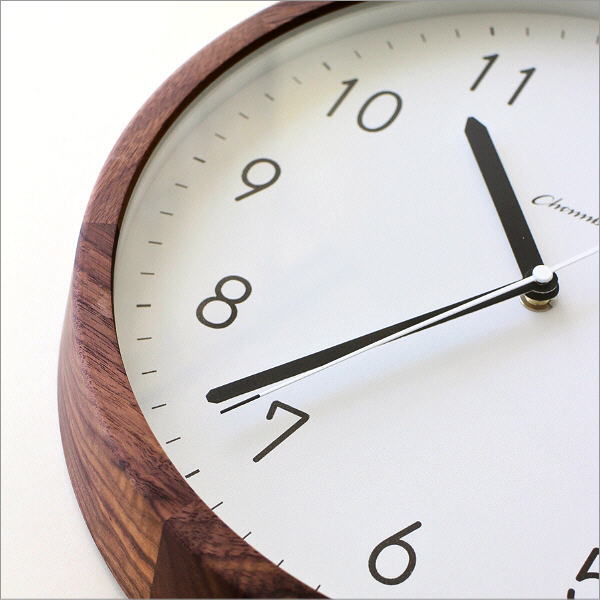掛け時計 壁掛け時計 おしゃれ 木製 無垢材 ウォールナット 静音