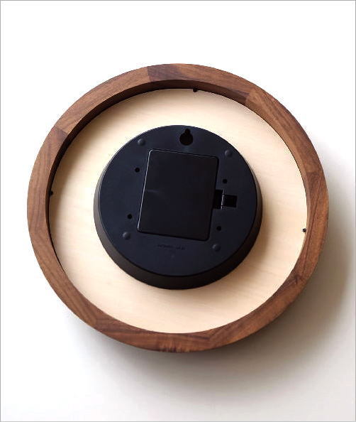 ☆天然ラバーウッド無垢材掛け時計 - 静音連続秒針 アナログ ☆天然ラバーウッド無垢材掛け時計 - 静音連続秒針 アナログ Amazon.co