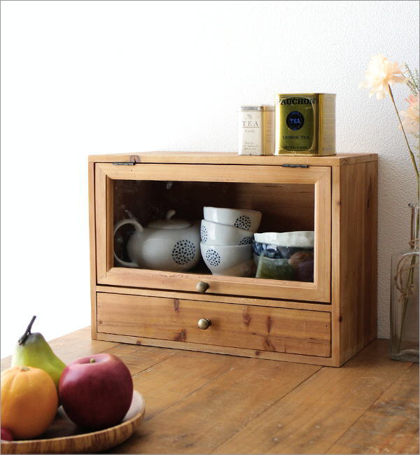 ミニキャビネット 飾り棚 スパイスラック おしゃれ 木製 ウッド 卓上