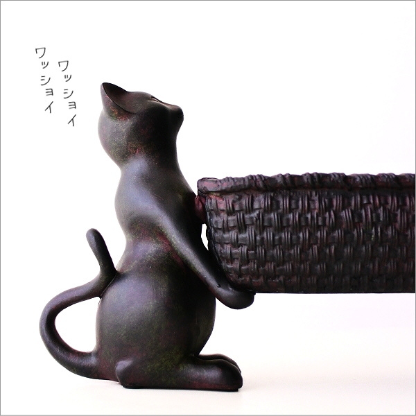 小物入れ かご バスケット 猫 雑貨 トレイ 卓上 収納 鍵置き