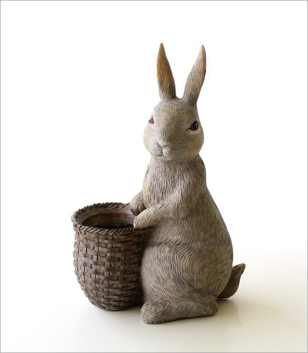 うさぎ ウサギ 小物入れ 置物 おしゃれ 雑貨 オブジェ バスケット かご