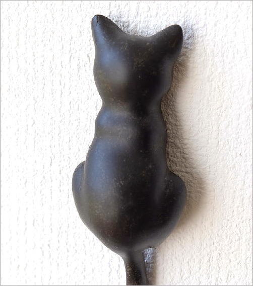 猫のしっぽの壁掛けフック ビンテージ 猫のしっぽ＿壁掛けフック・ペア猫オブジェ・ハンガーかけ | 旅