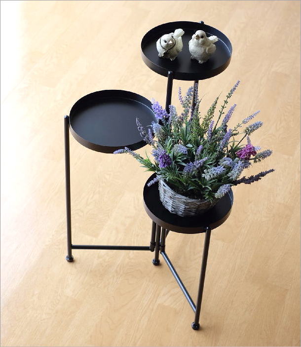 フラワースタンド 3段 花台 おしゃれ アイアン トレイ アンティーク