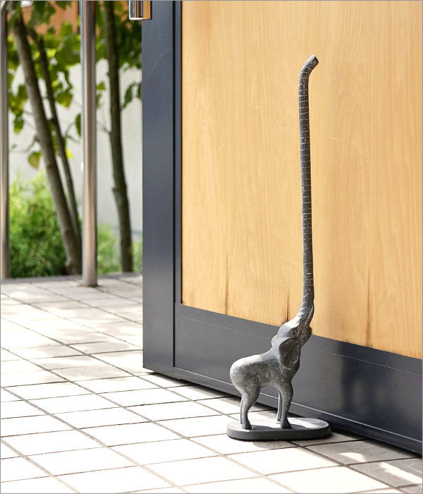 ドアストッパー ゾウ かわいい アイアン 鉄鋳物 玄関 室内 置くだけ