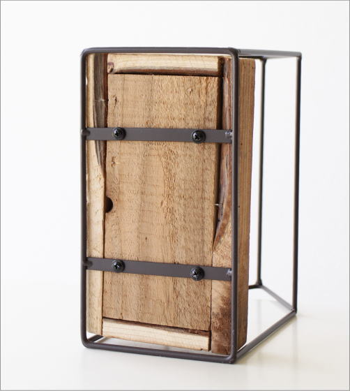 ウッドボックス アイアンハウス トレイ おしゃれ ハウス型 小物入れ