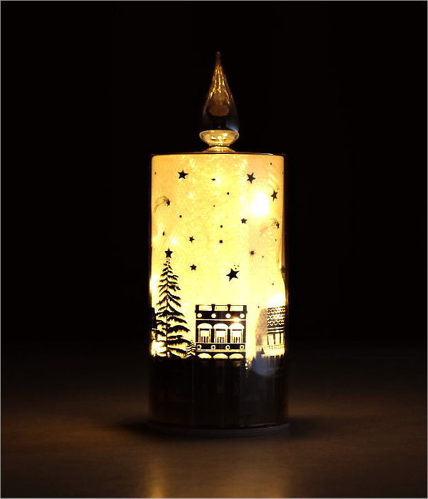 クリスマス LEDライト LED キャンドル 回る 置物 オブジェ 卓上 飾り