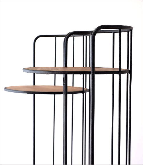 オープンシェルフ 3段 アイアン 木製 オープンラック 折りたたみ 棚