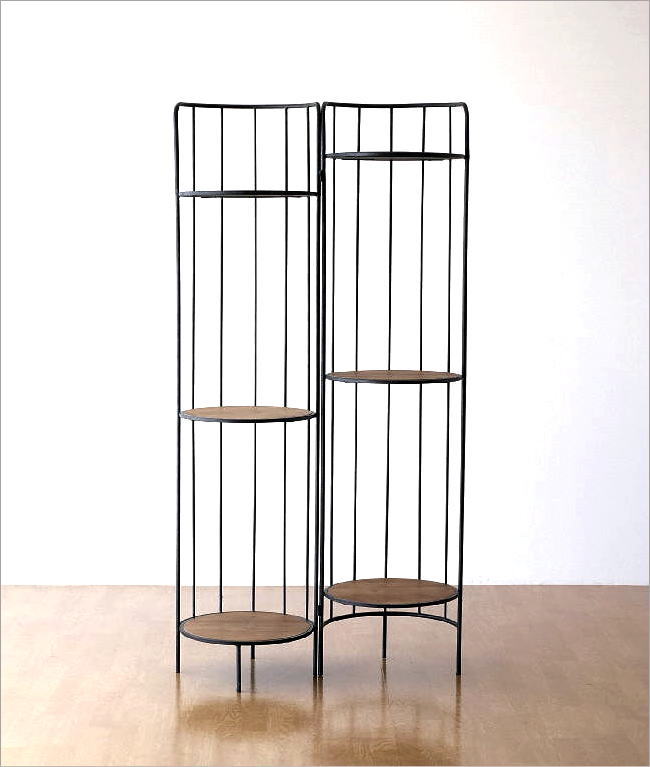 オープンシェルフ 3段 アイアン 木製 オープンラック 折りたたみ 棚