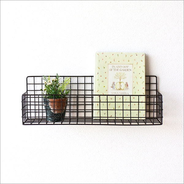 アイアンメッシュの壁掛けラック(3)