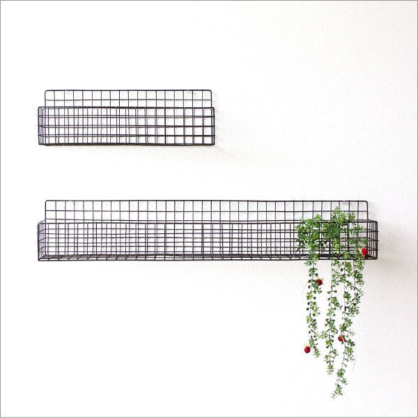 アイアンメッシュの壁掛けラック(4)