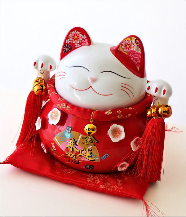 貯金箱 招き猫 置物 かわいい 陶器 500円玉 金運 開運 おしゃれ 可愛い