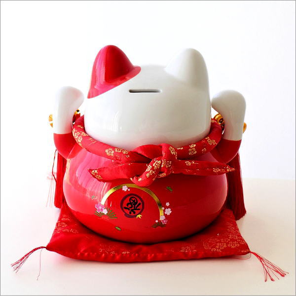 貯金箱 招き猫 置物 かわいい 陶器 500円玉 金運 開運 おしゃれ 可愛い