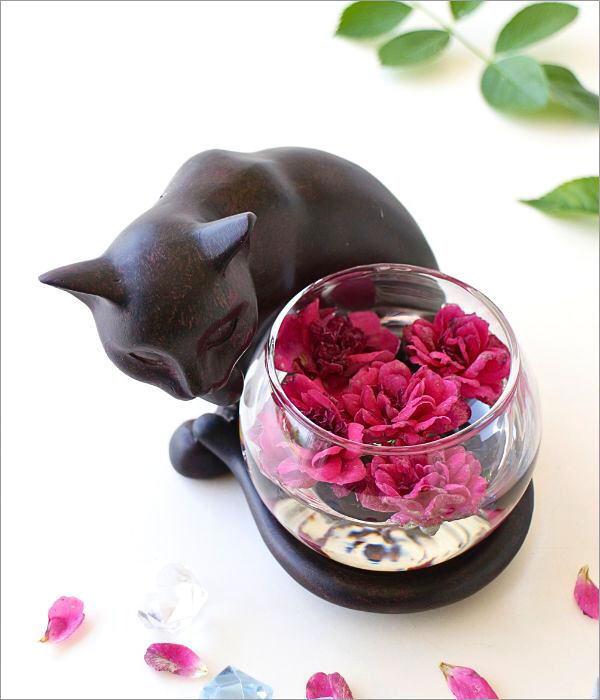 花瓶 ガラス フラワーベース ねこ雑貨 子ネコのミニベース しっぽネコ(1)