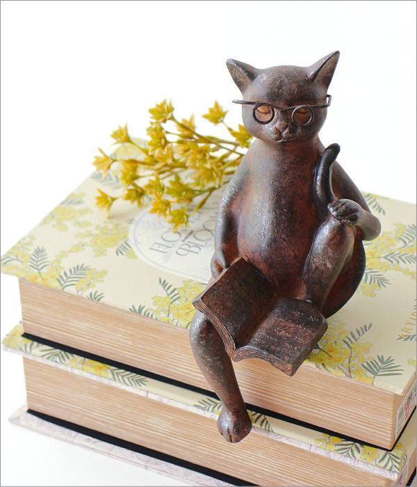 ネコ 猫 手描き オブジェ 置物 インテリア 工芸品 美術品 A1127 【公式