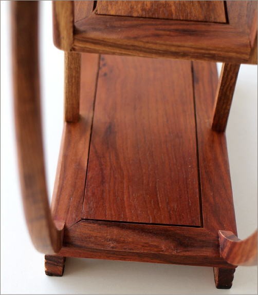 飾り棚 和風 和室 床の間 丸形 シノワズリ 珍品棚 盆栽棚 違い棚 和