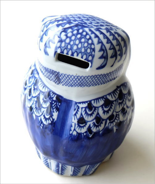 貯金箱 陶器 ふくろう フクロウ 和風 かわいい インテリア 玄関