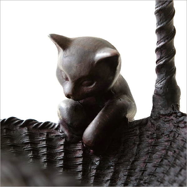 バスケット 編み籠 かご 小物入れ 猫 ねこ ネコ おしゃれ かわいい 鉢