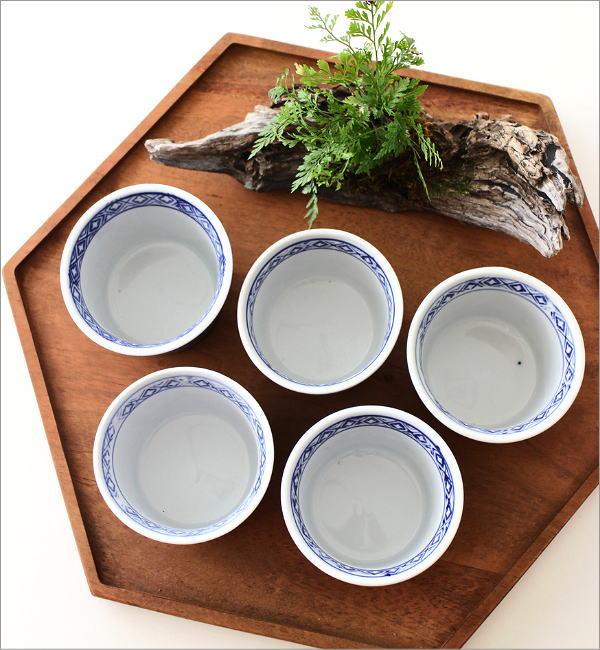 蕎麦猪口 5個セット フリーカップ そばちょこ セット 磁器 陶器 蕎麦