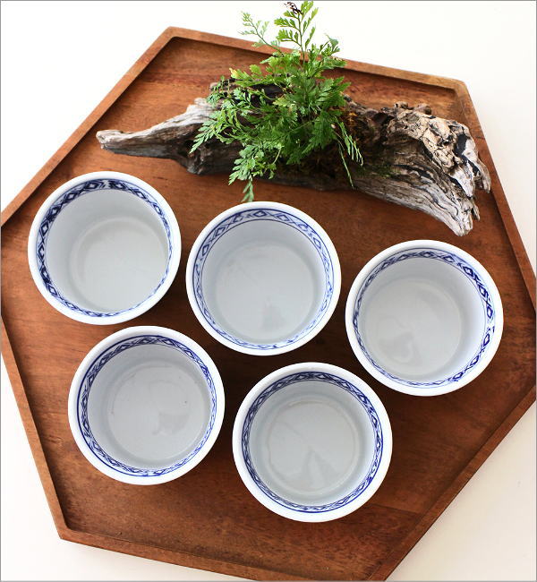 蕎麦猪口 5個セット フリーカップ そばちょこ セット 磁器 陶器 蕎麦