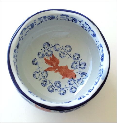 昭和レトロ 陶器製 金魚鉢　骨董品　アンティーク　メダカ　レトロ 金魚鉢 おしゃれ 陶器 メダカ鉢 和風 レトロ アンティーク ビオトープ