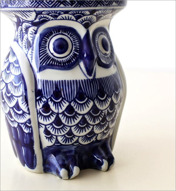 花台 陶器 室内 屋外 玄関 ふくろう 置物 インテリア オブジェ