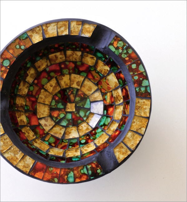 灰皿 ガラス おしゃれ アンティーク 卓上 小物入れ 丸 かわいい 可愛い