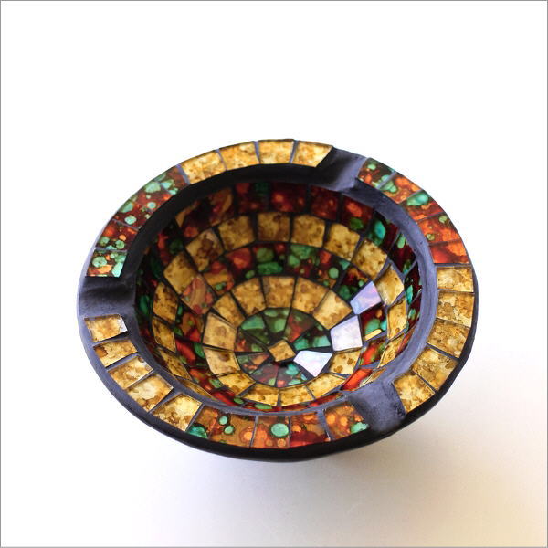 灰皿 ガラス おしゃれ アンティーク 卓上 小物入れ 丸 かわいい 可愛い