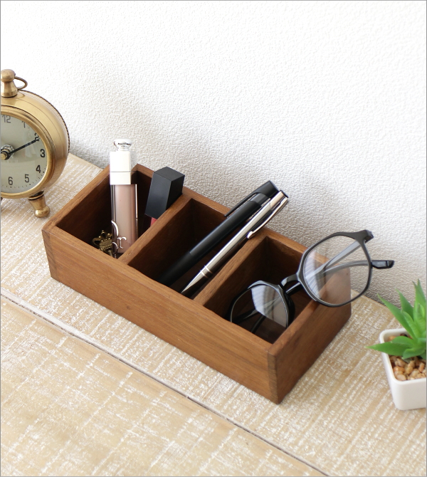 小物入れ 卓上 木製 チーク材 収納ボックス 小物収納ケース 小さい