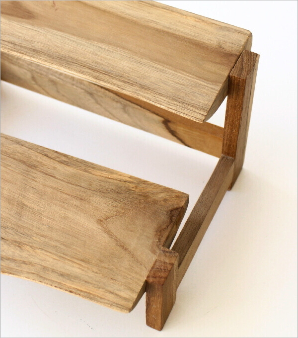 ディスプレイスタンド 木製 2段 卓上 飾り棚 無垢 天然木 小物置き