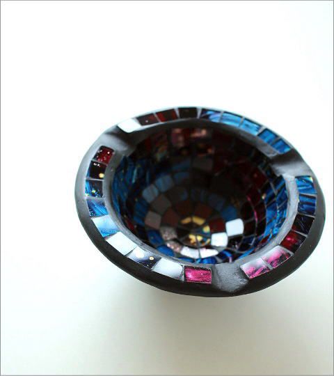 モザイクガラスの灰皿　サークル(4)